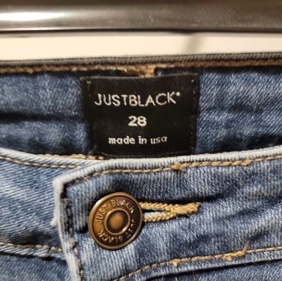 JUST Black Distressed Jeans Size 28 - Picture 2 of 9